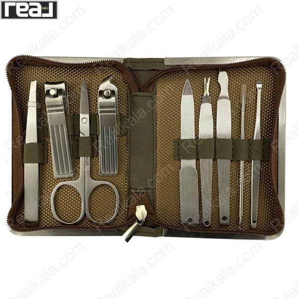ست کامل ابزار مانیکور و پدیکور زد وان مدل Z-559 داخل کیف زیپی بسته 9 عددی