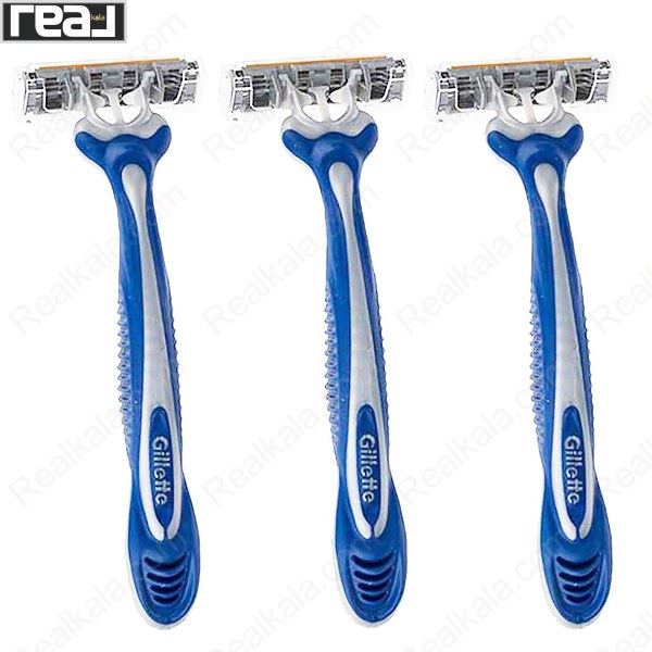 تصویر  تیغ اصلاح مردانه ژیلت بلو تری ۳ لبه بسته ۳ عددی Gillette Blue 3 Shave Blade For Men