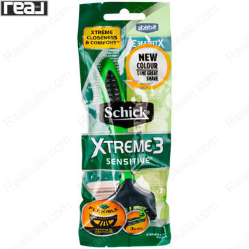 خودتراش یک‌بارمصرف شیک Xtreme3 Sensitive با 3 تیغه و سری انعطاف‌پذیر