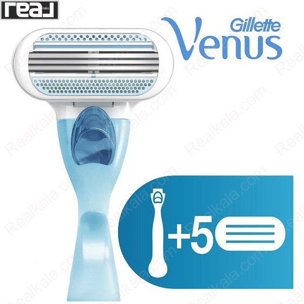 تصویر  تیغ اصلاح زنانه ژیلت مدل ونوس به همراه ۵ عدد یدک Gillette Venus 3 Blade Razor with 5 Refills