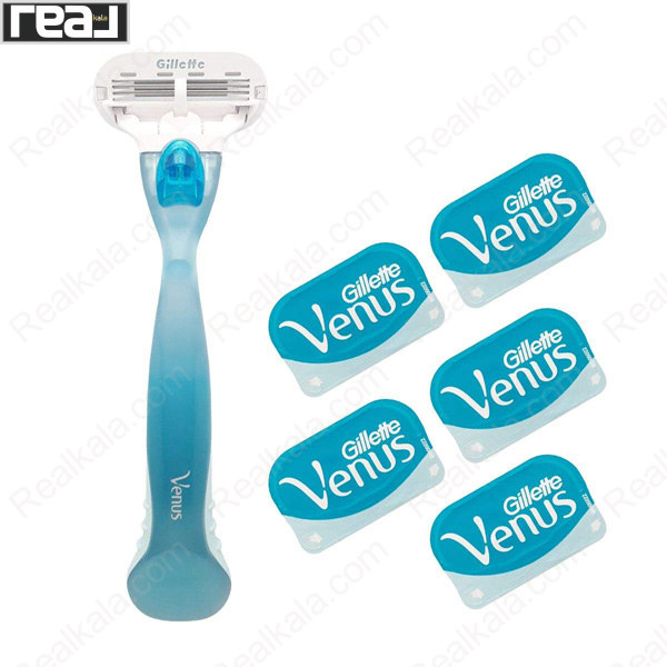 تصویر  تیغ اصلاح زنانه ژیلت مدل ونوس به همراه ۵ عدد یدک Gillette Venus 3 Blade Razor with 5 Refills