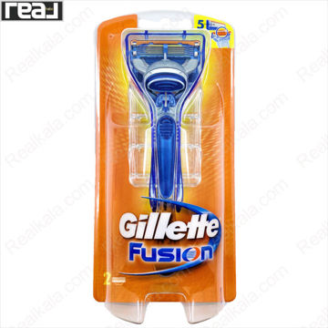 تیغ اصلاح 5 لبه Gillette Fusion به همراه 1 دسته و 2 یدک تیغ