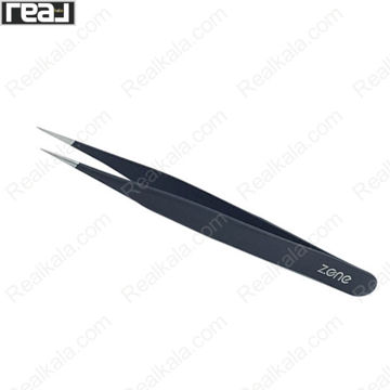 پنس صاف اکستنشن مژه زد وان مدل Z-112 با نوک بسیار ظریف و دقیق