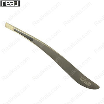 موچین ابرو استیل خمیده زد وان مدل Z-103 با نوک زاویه‌دار