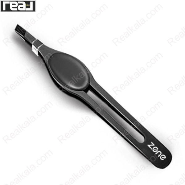 موچین ابرو زد وان مدل Z-102 با گریپ مشکی مات و نوک زاویه‌دار