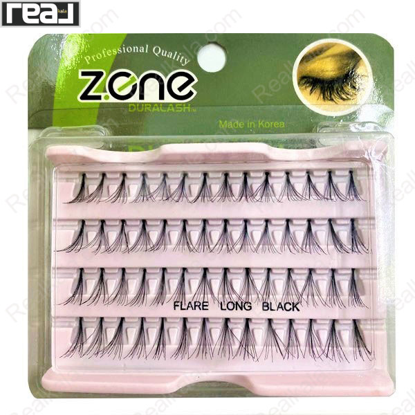 مژه مصنوعی تکی زد وان مدل FLARE LONG BLACK با تارهای بلند و مشکی طبیعی