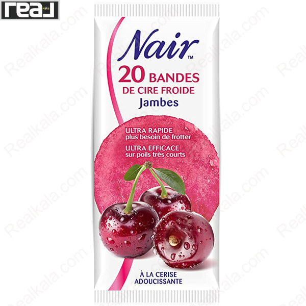 نوار موبر سرد پا Nair مدل Cherry با رایحه گیلاس، حذف موهای بسیار کوتاه بدون نیاز به مالش یا حرارت