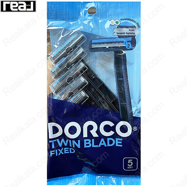 بسته 5 عددی خودتراش دورکو مدل Twin Blade Fixed با سری ثابت 2 تیغه