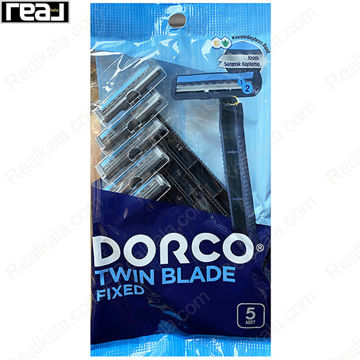 بسته 5 عددی خودتراش دورکو مدل Twin Blade Fixed با سری ثابت 2 تیغه