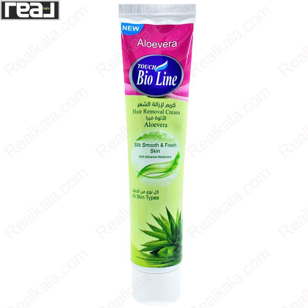 کرم موبر Touch Bio Line با آلوئه‌ورا و مرطوب‌کننده‌های پیشرفته، رفع سریع موهای زائد و پوست نرم و صاف برای صورت و بدن