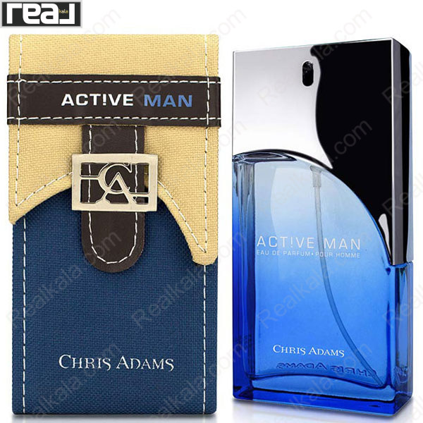 عطر مردانه کریس آدامز اکتیو من 100 میل به همراه کیف پارچه‌ای و چرمی مخصوص