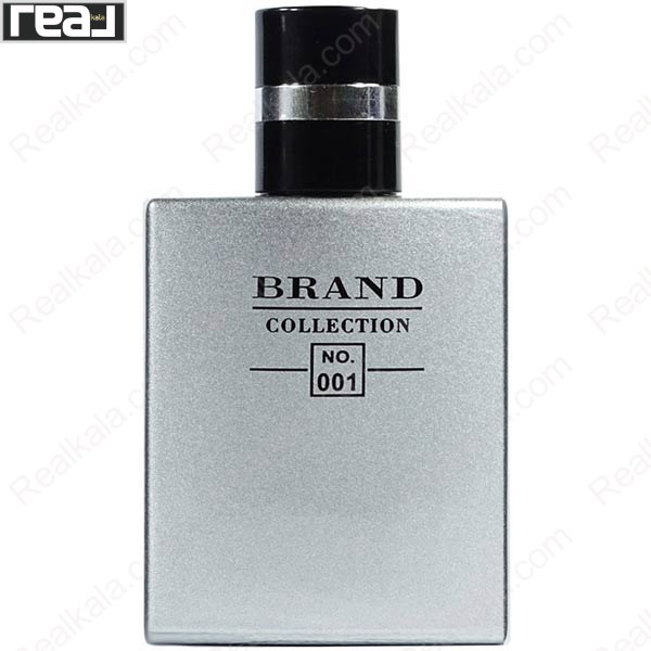 ادکلن برند کالکشن کد 001 شنل الور هوم اسپرت مردانه با شیشه مستطیلی نقره‌ای و درب مشکی