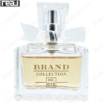 ادکلن برند کالکشن کد 015 میس دیور چری زنانه با شیشه شفاف و درپوش پاپیون دار تزئینی