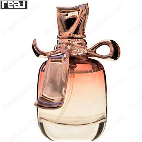 ادکلن برند کالکشن کد 046 نینا ریچی مادمازل زنانه با شیشه شفاف صورتی و درب بژ فلزی