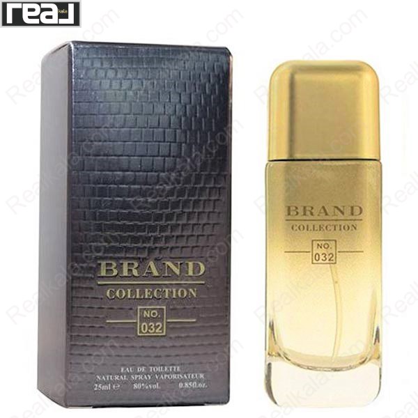 شیشه و جعبه ادکلن برند کالکشن 032 وی آی پی کلاب ادیشن زنانه با طراحی مشکی‑طلایی و بسته‌بندی بافت‌دار