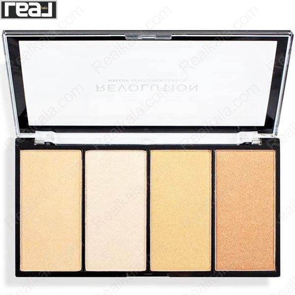 پالت هایلایتر 4 رنگ رولوشن سری Reloaded مدل Lustre Light Warm