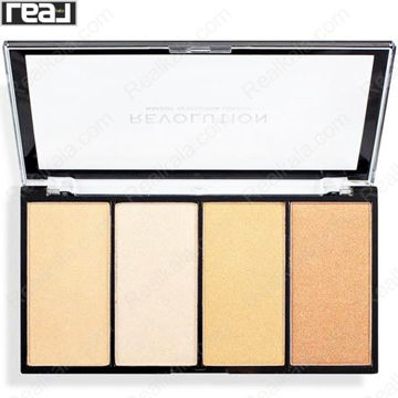 پالت هایلایتر 4 رنگ رولوشن سری Reloaded مدل Lustre Light Warm