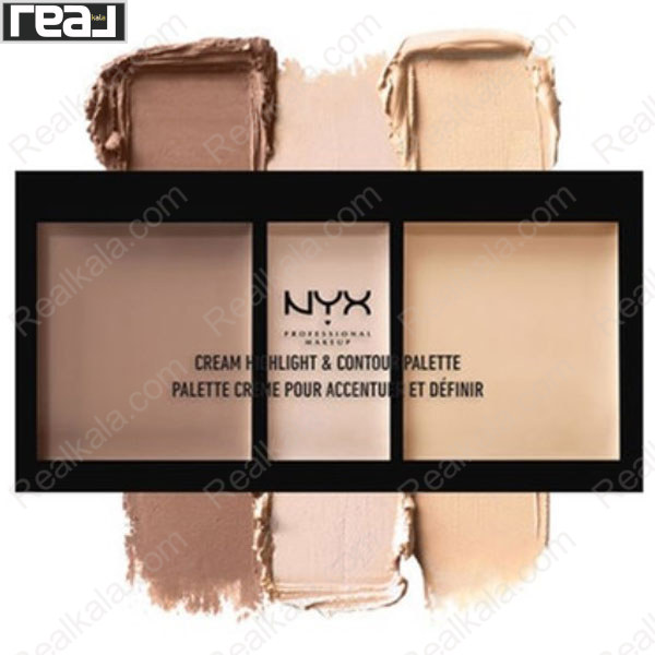 تصویر  پالت هایلایتر و کانتور نیکس شماره 01 Cream Highlight And Contour Palette