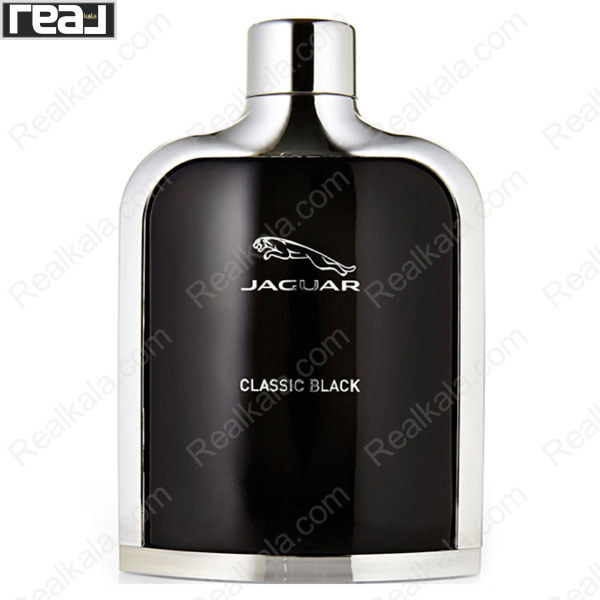 عطر مردانه جگوار کلاسیک بلک با بسته‌بندی مشکی و نقره‌ای