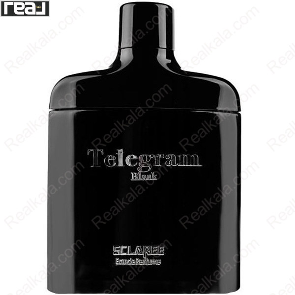 بطری ادو پرفیوم مردانه Telegram Black اسکلاره با طراحی مشکی براق