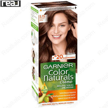 کیت رنگ موی گارنیر Color Naturals شماره 5.15 قهوه‌ای فندقی