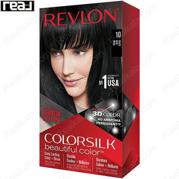 رنگ مو Revlon Colorsilk Beautiful Color شماره 10 با فرمول بدون آمونیاک، حاوی کراتین و تکنولوژی 3D Color برای ایجاد رنگ مشکی عمیق با درخشندگی طبیعی و ماندگاری بالا