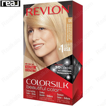 تصویر  کیت رنگ مو فاقد آمونیاک رولون شماره 04 Revlon Colorsilk Beautiful Hair Color Ultra Light Natural Blonde