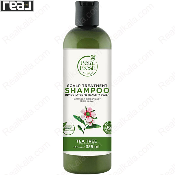 شامپو Petal Fresh مدل Scalp Treatment، حجم 355 میل، درمان پوست سر با عصاره درخت چای و ترکیبات گیاهی