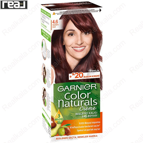 کیت رنگ موی گارنیر Color Naturals شماره 4.6 قرمز ماهاگونی