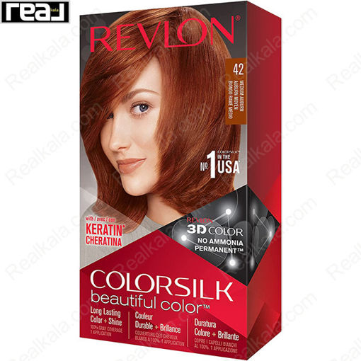 کیت رنگ مو فاقد آمونیاک رولون شماره 42 Revlon Colorsilk Beautiful Hair Color