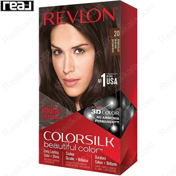 تصویر  کیت رنگ مو فاقد آمونیاک رولون شماره 20 Revlon Colorsilk Beautiful Hair Color