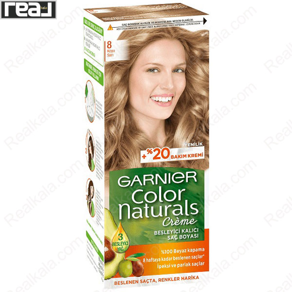 کیت رنگ موی گارنیر Color Naturals شماره 8 بلوند روشن