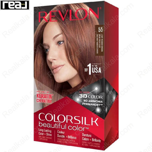 کیت رنگ مو فاقد آمونیاک رولون شماره 55 Revlon Colorsilk Beautiful Hair Color