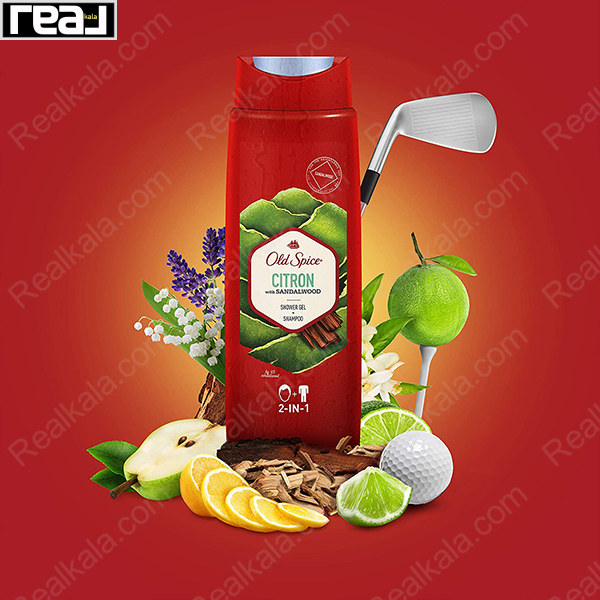 شامپو بدن و مو مردانه الد اسپایس Citron با رایحه لیمو و چوب صندل