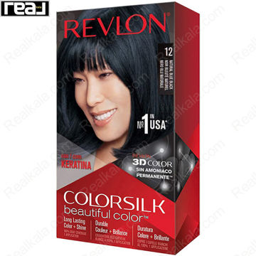 رنگ مو Revlon Colorsilk Beautiful Color شماره 12 با فرمول بدون آمونیاک، حاوی کراتین و تکنولوژی 3D Color برای ایجاد رنگ مشکی طبیعی مایل به آبی با درخشندگی بالا و ماندگاری طولانی