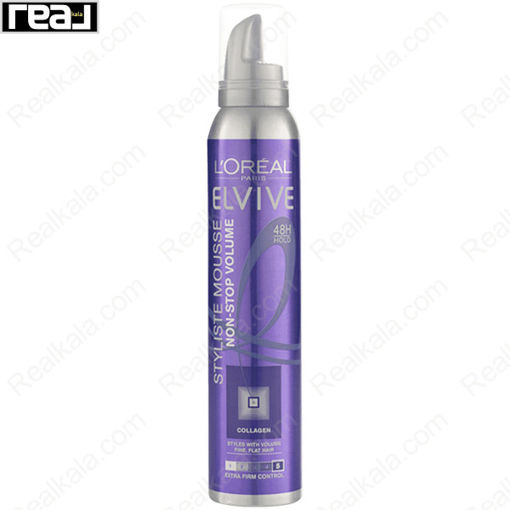 موس مو لورال مدل نان استاپ ولوم شماره 5 Loreal Elvive Styliste Mousse Non Stop Volume