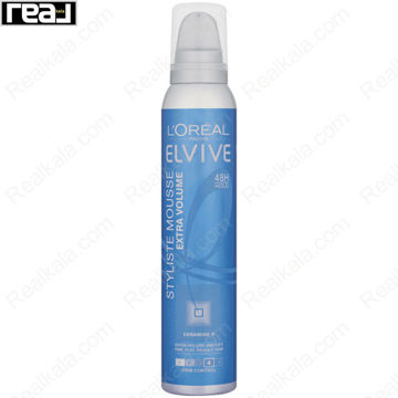 تصویر  موس مو لورال مدل اکسترا ولوم شماره 4 Loreal Elvive Styliste Mousse Extra Volume 200ml