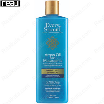 شامپو آبرسان Every Strand Argan Oil with Macadamia Hydrating Shampoo مناسب انواع مو حاوی روغن آرگان و مکادمیا با فرمول فاقد پارابن و سولفات حجم 399 میلی‌لیتر