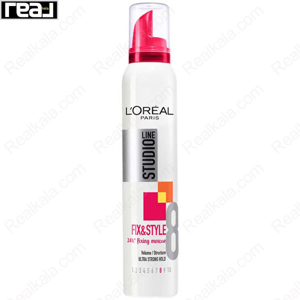 موس مو لورال Studio Line Fix & Style Mousse 200ml تثبیت‌کننده و حالت‌دهنده مو