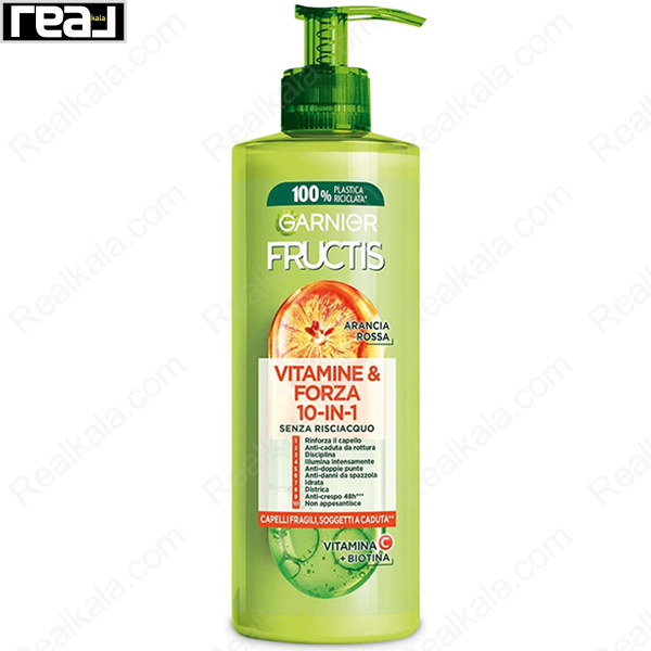 Garnier Fructis Vitamine & Forza 10‑in‑1 – کرم موی بدون آبکشی برای تقویت موهای ضعیف با ویتامین C و بیوتین