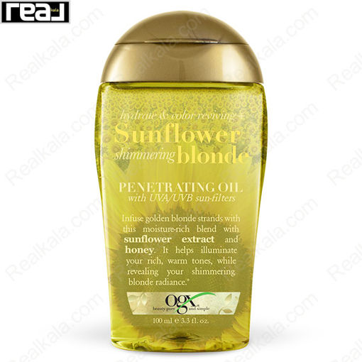 روغن مو او جی ایکس آفتابگردان درخشان کننده موهای بلوند Ogx Sunflower Shimmering Blonde Hair Oil 100ml