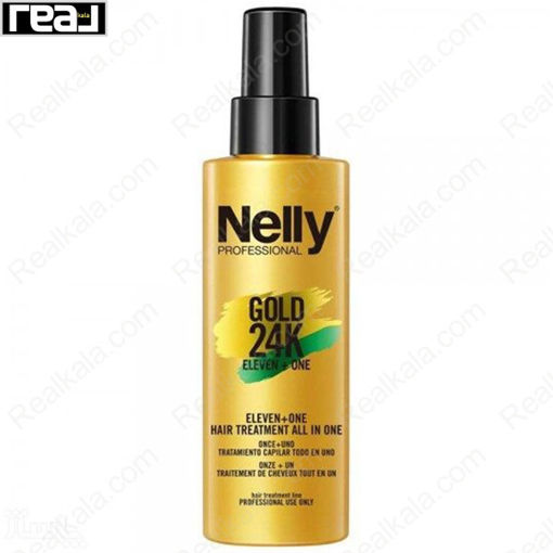 کرم اسپری (امولوسیون) ترمیم کننده مو 1+11 گلد نلی Nelly Gold 24K Keratin Eleven+One Hair Treatment All In One
