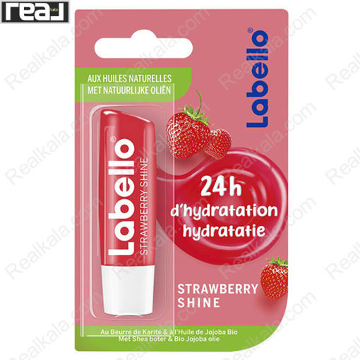 بالم لب 24 ساعته لابلو توت فرنگی براق Labello Strawberry Shine Lip Care 24h Hydration
