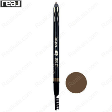 مداد ابرو ضد آب بل مدل Tattoo & Super Waterproof 24hrs شماره 102 با برس انتهایی، بافت مخملی و رنگ قهوه‌ای طبیعی، مناسب فرم‌دهی ابرو
