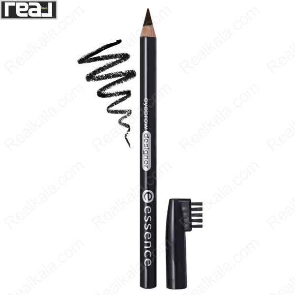 مداد ابرو Essence Eyebrow Designer شماره 01 Black با نوک دقیق و برس انتهایی برای فرم‌دهی طبیعی ابرو و پر کردن نقاط خالی