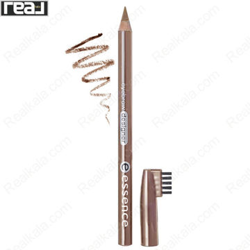 مداد ابرو Essence Eyebrow Designer شماره 05 Soft Blonde با رنگ قهوه‌ای روشن، برس انتهایی و بافت نرم مناسب طراحی طبیعی ابرو