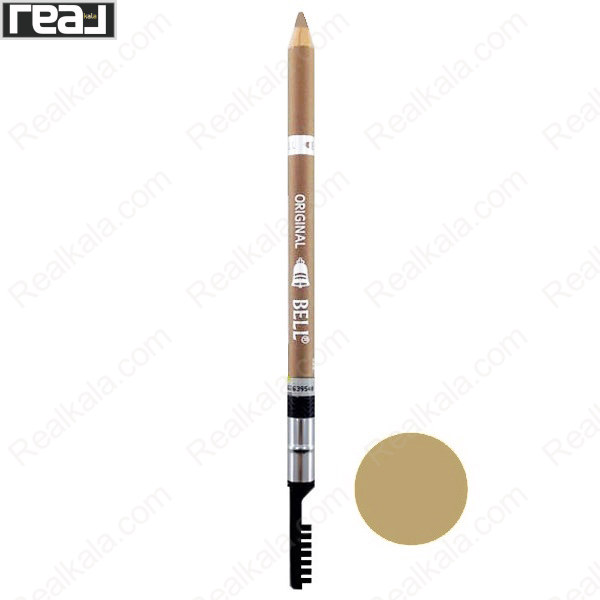 مداد ابرو Bell Powdery Unique شماره 101 با بافت پودری، رنگ طبیعی و برس انتهایی، مناسب فرم‌دهی و پر کردن ابروها