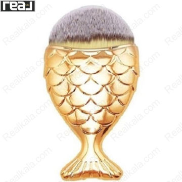 تصویر  براش کرم پودر، کانتور و رژگونه طرح ماهی رنگ طلایی Multipurpose Brush
