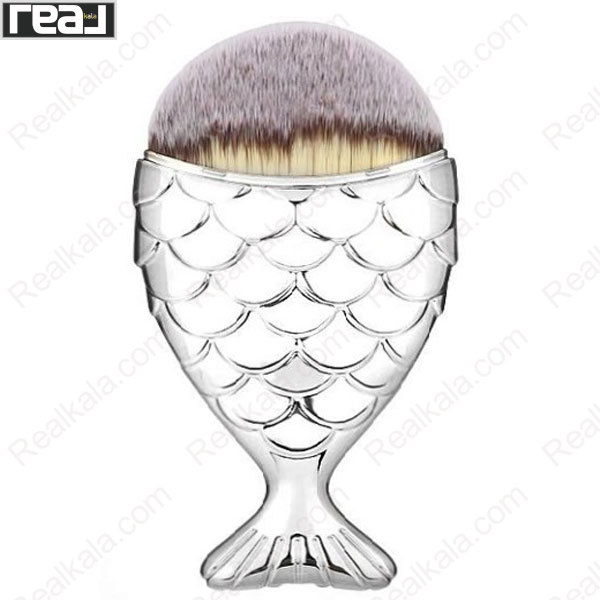 تصویر  براش کرم پودر، کانتور و رژگونه طرح ماهی رنگ نقره ای Multipurpose Brush