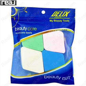 تصویر  پد لوزی دلیکس بسته 4 عددی Delix Beauty Puff Pad